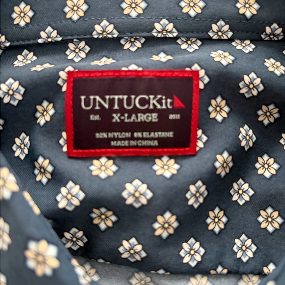 UNTUCKit Navy Flower Print Shirt - Picture 3 of 3